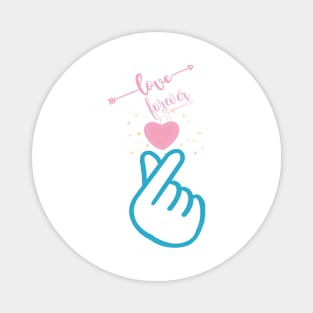 Mini heart, Korean love hand finger symbol Magnet